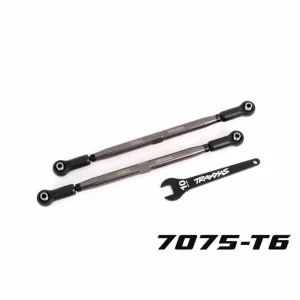 Traxxas Toe links, front (Tubes gray-anodised, 7075-T6 aluminium, stronger than titanium) (2) (for use with 7895 X-MAXX WideMaxx suspension kit)