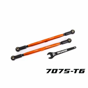 Traxxas Toe links, front (Tubes orange-anodised, 7075-T6 aluminium, stronger than titanium) (2) (for use with 7895 X-MAXX WideMaxx suspension kit)
