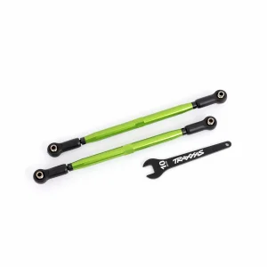 Traxxas Toe links, front (TUBES green-anodised, 6061-T6 aluminium) (2) (for use with 7895 X-MAXX WideMaxx suspension kit)