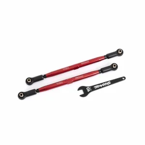 Traxxas Toe links, front (TUBES red-anodised, 6061-T6 aluminium) (2) (for use with 7895 X-MAXX WideMaxx suspension kit)