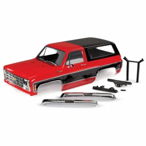 Traxxas Body, Chevrolet Blazer (1979), complete (red) (includes grille, side mirrors, door handles, windshield wipers, front + rear bumpers, decals)