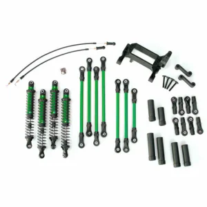 Traxxas Long arm lift kit, TRX-4, complete (includes green powder coated links, green-anodised Shocks)