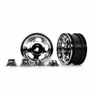 Traxxas Wheels, 2.2in, chrome (2)/ center caps (2) (requires 8255A extended thread stub axle)