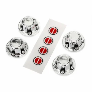 Traxxas Center caps wheel (chrome) (4)/ decal sheet