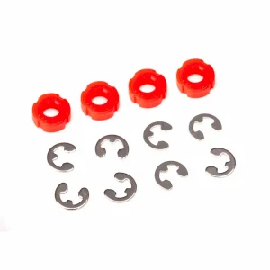 Traxxas Piston damper (red) (4)/ e-clips (8)