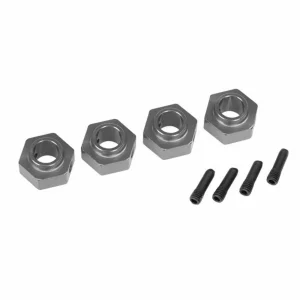 Traxxas Wheel hubs 12mm hex 6061-T6 Aluminium (charcoal gray-anodized) (4)/ screw pin (4)