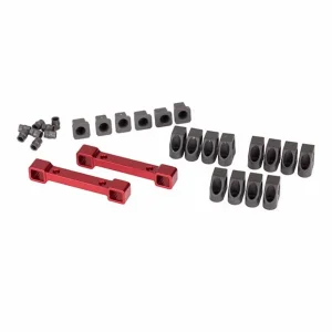 Traxxas Mounts suspension arms Aluminium (red-anodized) (front rear)/ hinge pin retainers (12)/ inserts (6)