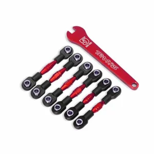 Traxxas Turnbuckles Aluminium (red-anodized) camber links 32mm (front) (2)/ camber links 28mm (rear) (2)/ toe links 34mm (2)/ Aluminium wrench