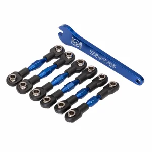 Traxxas Turnbuckles Aluminium (blue-anodized) camber links 32mm (front) (2)/ camber links 28mm (rear) (2)/ toe links 34mm (2)/ Aluminium wrench