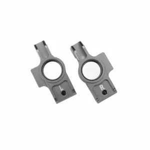 Traxxas Carriers, stub axle, 6061-T6 aluminium (gray-anodised), left + right/ 3x12mm BCS (with threadlock) (2)/ 2.5x6mm BCS (with threadlock) (2)
