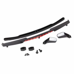 Traxxas Mirrors side black (left right)/ mirror retainers (2)/ spoiler black/ spoiler retainer (1)/ 1.6x5 BCS (self-tapping) (3)/ 2.6x8 BCS (self-tapping) (2) (fits 8386 body)