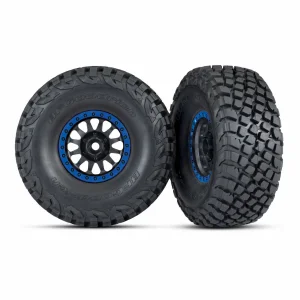 Traxxas Tyres and wheels, assembled, glued (Method Racing wheels, black with blue beadlock, BFGoodrich Baja KR3 Tyres) (2)