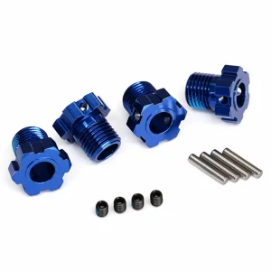 Traxxas Wheel hubs splined 17mm (blue-anodized) (4)/ 4x5 GS (4) 3x14mm pin (4)