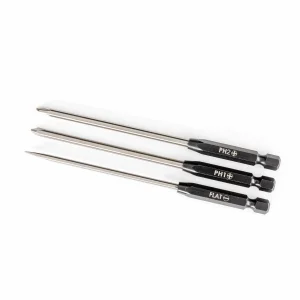 Traxxas Speed Bit Set, screwdriver, 3 Piece straight (3mm slotted, 1 Phillips, and 2 Phillips bits), 1/4 drive