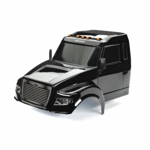 Traxxas Body, TRX-6 Ultimate RC Hauler, black (painted, decals applied) (includes headlights, roof lights, + side mirrors)