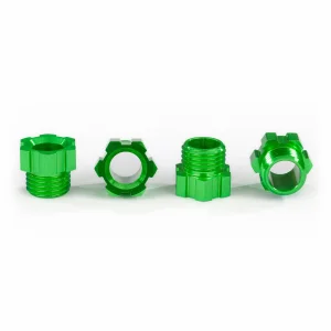 Traxxas Aluminium Stub Axle Nut, Green (4 pcs)