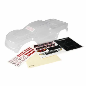 Traxxas Body, MAXX (clear, untrimmed, requires painting) / window masks / decal sheet