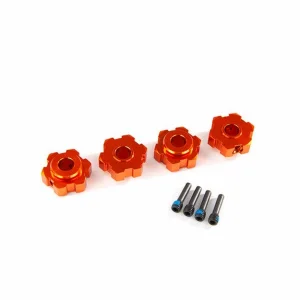 Traxxas Wheel hubs hex Aluminium (orange-anodized) (4)/ 4x13mm screw pins (4)
