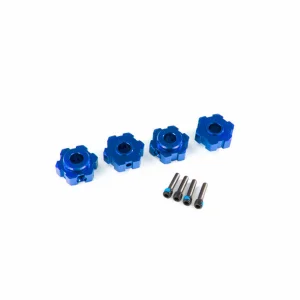 Traxxas Wheel hubs hex Aluminium (blue-anodized) (4)/ 4x13mm screw pins (4)