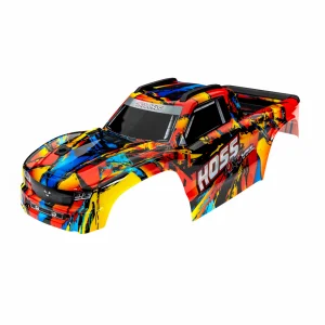 Traxxas Body, Hoss 4X4 VXL, Solar Flare (painted, decals applied) (assembled with front + rear body mounts and rear body support for clipless mounting)