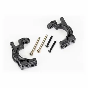 Traxxas Caster blocks (c-hubs), extreme heavy duty, black (left + right)/ 3x32mm hinge pins (2)/ 3x20mm BCS (2) (for use with 9080 upgrade kit)