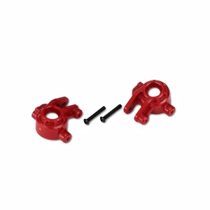 Traxxas Steering blocks, extreme heavy duty, red (left + right)/ 3x20mm BCS (2) (for use with 9080 upgrade kit)