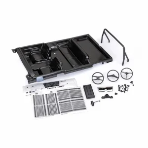 Traxxas Interior, Chevrolet Blazer (1969 -1972) (black) (includes rollbar, gauge bezel, steering wheel and column, shifter, armrest, decals) (fits 9111, 9112, 9130, or 9131 series bodies) (9111 or 9112 series bodies require 9128 body cag