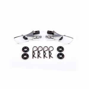 Traxxas Mirrors, side, chrome (left + right)/ o-rings (4)/ body clips (4) (fits 9111 body)