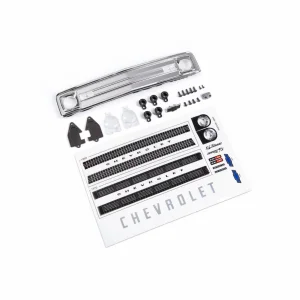 Traxxas Grille, Chevrolet Blazer (1969 - 1970)/ grille retainers (5)/ headlight housing (2)/ headlight lens (2)/ turn signal lens (2)/ hood emblem/ hood emblem mount/ 26x8 BCS (5)/ 25x6 BCS (4)/ 16x5 BCS (self-tapping) (2
