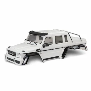 Traxxas Body, Mercedes-Benz G 63, complete (gloss white metallic) (includes grille, side mirrors, door handles, windshield wipers, + clipless mounting) (requires 8080X + 8828X inner fenders)