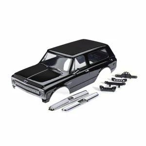 Traxxas Body, Chevrolet Blazer (1969), complete, black (painted) (includes grille, side mirrors, door handles, windshield wipers, front + rear bumpers, clipless mounting) (requires 8072X inner fenders)