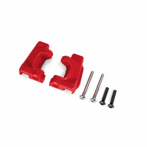 Traxxas Caster blocks (c-hubs), extreme heavy duty, red (left + right)/ 3x26mm hinge pins (2)/ 3x15mm BCS (2) (for use with 9182 upgrade kit)