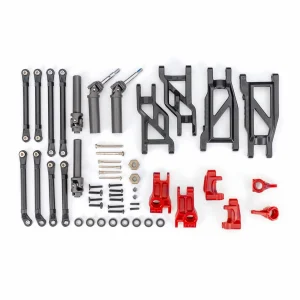 Traxxas Outer Driveline + Suspension Upgrade Kit, extreme heavy duty, red (fits Rustler 2WD or Stampede 2WD)