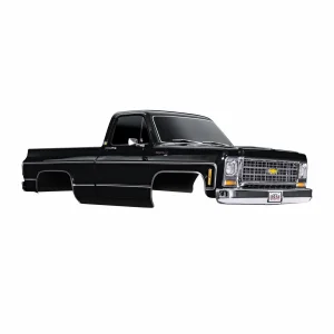 Traxxas Body, Chevrolet K10 Truck (1979), complete, black (painted, decals applied) (includes grille, side mirrors, door handles, windshield wipers, + clipless mounting) (requires 9288 inner fenders)