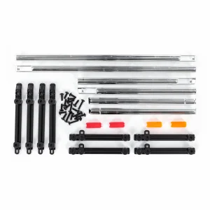 Traxxas Side trim, left + right (chrome)/ LED lens/ 2.6x8mm BCS (14)/ 2.6x10mm BCS (6) (fits 9230 body)