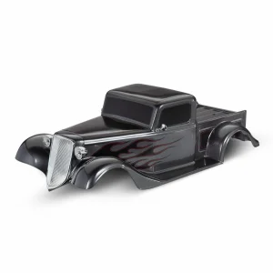 Traxxas Body, Factory Five 35 Hot Rod Truck, complete (graphite) (painted, decals applied) (includes front grille, side mirrors, headlights, tail lights, foam pads)