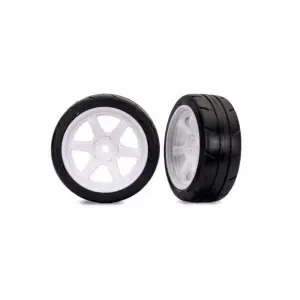 Traxxas 1.9 White Front 6-Spoke Wheels + Response Tyres (2)