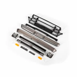 Traxxas Body accessories, Chevrolet C10, satin black chrome (includes grille (upper + lower), headlight housings (left + right), bumpers (front + rear), mounting retainers and hardware)