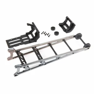Traxxas Wheelie bar, black chrome (assembled)/ wheelie bar mount