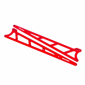 Traxxas Side plates, wheelie bar, red (Aluminium) (2)