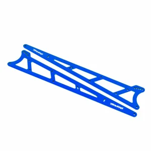 Traxxas Side plates, wheelie bar, blue (Aluminium) (2)