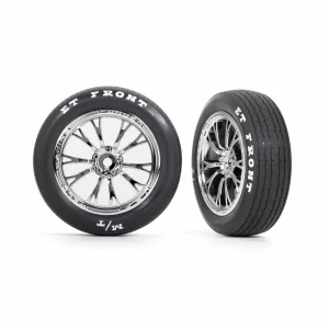 Traxxas Tyres + wheels, assembled, glued (Weld chrome wheels, Tyres, foam inserts) (front) (2)
