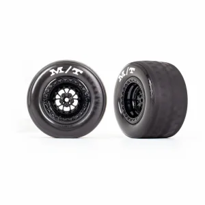 Traxxas Tyres + wheels, assembled, glued (Weld gloss black wheels, Tyres, foam inserts) (rear) (2)