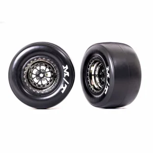 Traxxas Tyres + wheels, assembled, glued (Weld black chrome wheels, sticky Tyres, foam inserts) (rear) (2)