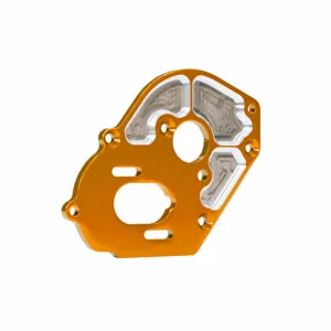 Traxxas Plate, motor, machined 6061-T6 aluminium (orange-anodised) (4mm thick)/ 3x10mm CS with split and flat washer (2)