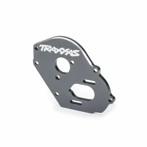 Traxxas Plate, motor, 6061-T6 aluminium (gray-anodised) (4mm thick)/ 3x10mm CS with split and flat washer (2)
