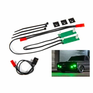 Traxxas LED light set, front, complete (green) (includes light harness, power harness, zip ties (9)