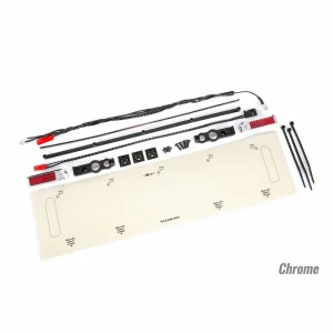 Traxxas LED lights, tail lights (red)/ zip ties (9)/ tail light housings (left + right)/ tailgate trim (chrome)
