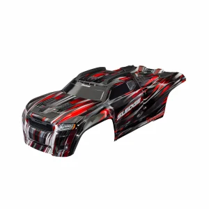 Traxxas Body, Sledge, Red (painted, decals applied) (assembled with front + rear body mounts and rear body support for clipless mounting)