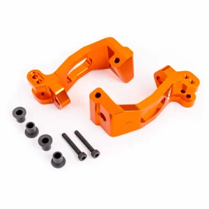 Traxxas Caster blocks (c-hubs), 6061-T6 aluminium (orange-anodised), left + right/ kingpin bushings (4)